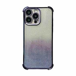 For iPhone 14 Pro Max Electrpolated Glitter Four-corner Shockproof Space TPU Phone Case(Gradient Purple)