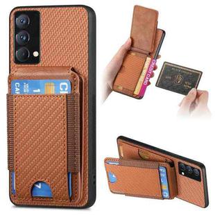 For Realme GT Master Carbon Fiber Vertical Flip Wallet Stand Phone Case(Brown)