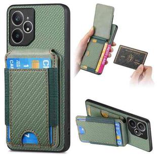 For Realme Neo7 Carbon Fiber Vertical Flip Wallet Stand Phone Case(Green)