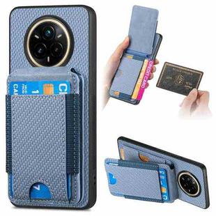 For Realme 14 Pro+ Carbon Fiber Vertical Flip Wallet Stand Phone Case(Blue)
