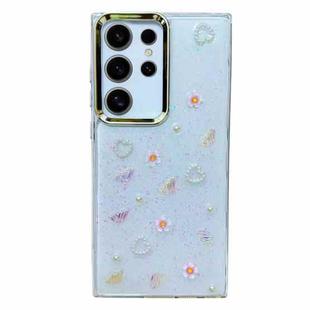 For Samsung Galaxy S24 Ultra 5G Three-dimensional Bow Pearl Love Flower TPU  Phone Case(Butterfly Love Flowers)