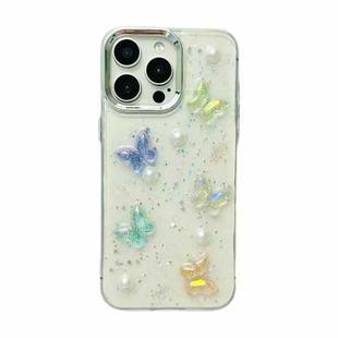 For iPhone 12 Pro Max 3D Colorful Crystal Butterfly TPU Phone Case(Butterfly Pearl)