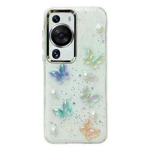 For Huawei P60 / 60 Pro 3D Colorful Crystal Butterfly TPU Phone Case(Butterfly Pearl)