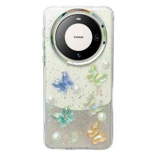 For Huawei Mate 60 Pro Three-dimensional Colorful Crystal Butterfiy TPU Phone Case(Butterfly Pearl)