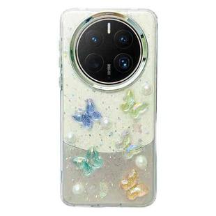 For Huawei Mate 50 Three-dimensional Colorful Crystal Butterfiy TPU Phone Case(Butterfly Pearl)