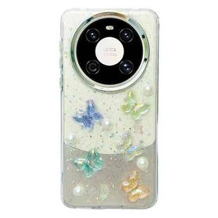 For Huawei Mate 40 Three-dimensional Colorful Crystal Butterfiy TPU Phone Case(Butterfly Pearl)