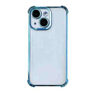 For iPhone 15 Plus Electrpolated Space Four-corner Shockproof TPU Phone Case(Blue)