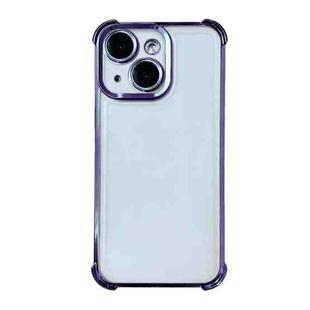 For iPhone 15 Plus Electrpolated Space Four-corner Shockproof TPU Phone Case(Purple)