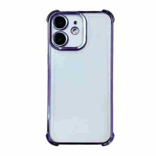 For iPhone 12 Electrpolated Space Four-corner Shockproof TPU Phone Case(Purple)