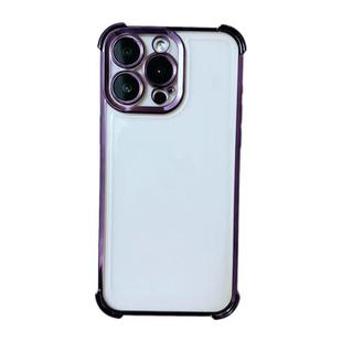For iPhone 12 Pro Max Electrpolated Space Four-corner Shockproof TPU Phone Case(Purple)