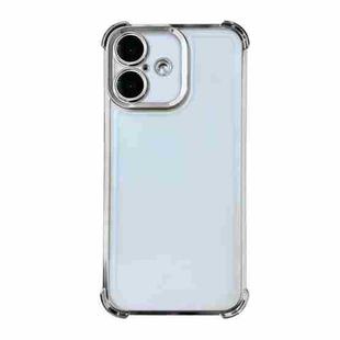 For iPhone 16 Electrpolated Space Four-corner Shockproof TPU Phone Case(Silver)