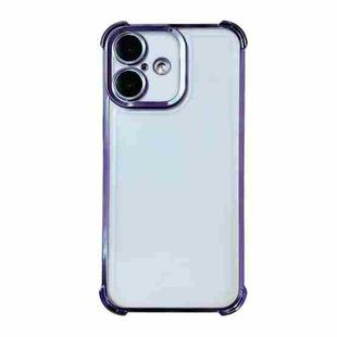 For  iPhone 16 Plus Electrpolated Space Four-corner Shockproof TPU Phone Case(Purple)