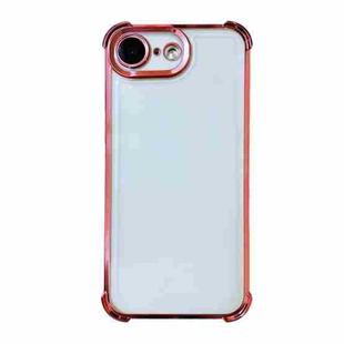 For iPhone 16e Electrpolated Space Four-corner Shockproof TPU Phone Case(Pink)