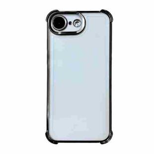 For iPhone 16e Electrpolated Space Four-corner Shockproof TPU Phone Case(Black)