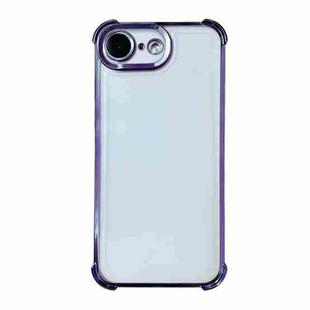 For iPhone 16e Electrpolated Space Four-corner Shockproof TPU Phone Case(Purple)