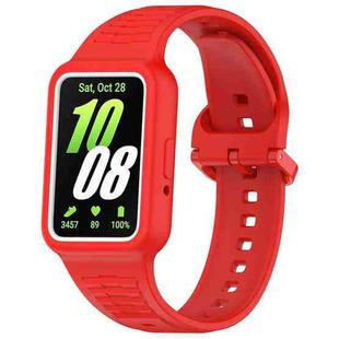 For Samsung Galaxy Fit3 Two Color Frame Integrated Silicone Watch Band(Red)