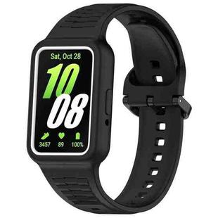 For Samsung Galaxy Fit3 Two Color Frame Integrated Silicone Watch Band(Black)