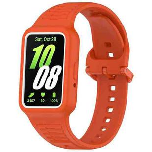 For Samsung Galaxy Fit3 Two Color Frame Integrated Silicone Watch Band(Orange)