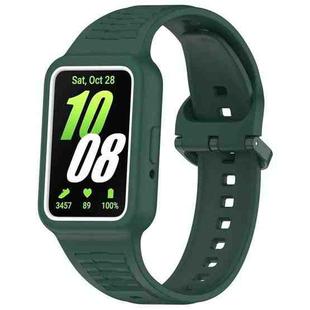 For Samsung Galaxy Fit3 Two Color Frame Integrated Silicone Watch Band(Dark Green)