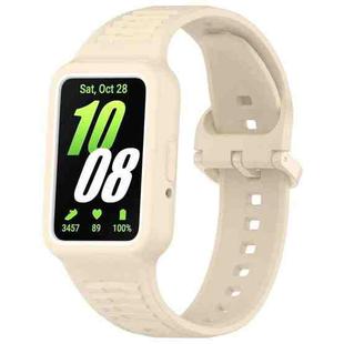 For  Huawei Band 9 NFC Two Color Frame Integrated Silicone Watch Band(Dream White)