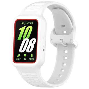 For  Huawei Band 9 NFC Two Color Frame Integrated Silicone Watch Band(White)