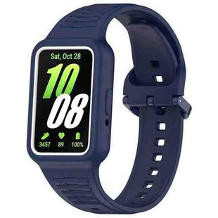 For  Huawei Band 9 Two Color Frame Integrated Silicone Watch Band(Midnight Blue)