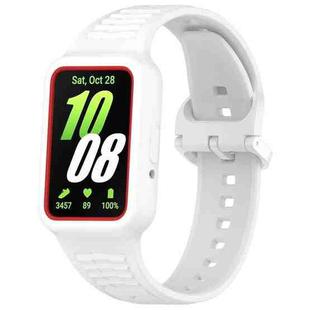 For  Huawei Band 9 Two Color Frame Integrated Silicone Watch Band(White)