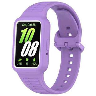 For  Huawei Band 9 Two Color Frame Integrated Silicone Watch Band(Purple)