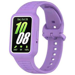 For  Huawei Band 8 Two Color Frame Integrated Silicone Watch Band(Purple)