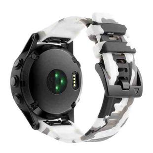 For Garmin Fenix 7X / 7X Pro / Tactix 7 Camouflage Quick Release Silicone Watch Band(White)