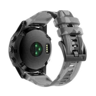 For Garmin Fenix 7X / 7X Pro / Tactix 7 Camouflage Quick Release Silicone Watch Band(Gray)