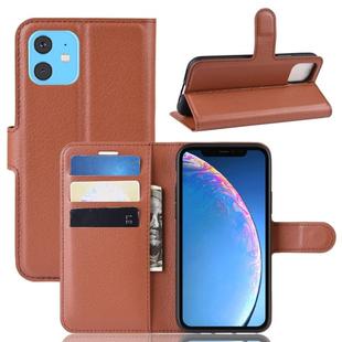 For iPhone 11 Litchi Texture Horizontal Flip Leather Case, with Wallet & Holder & Card Slots(Brown)