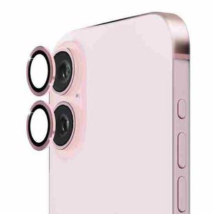 For iPhone 16 / 16 Plus ENKAY 9H Rear Lens Aluminium Alloy Tempered Glass Film(Pink)