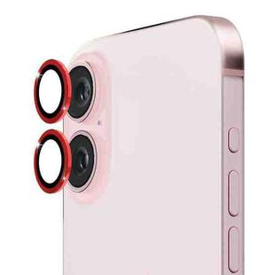 For iPhone 16 / 16 Plus ENKAY 9H Rear Lens Aluminium Alloy Tempered Glass Film(Red)