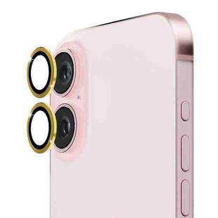 For iPhone 16 / 16 Plus ENKAY 9H Rear Lens Aluminium Alloy Tempered Glass Film(Golden)