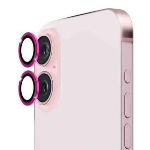 For iPhone 16 / 16 Plus ENKAY 9H Rear Lens Aluminium Alloy Tempered Glass Film(Rose Red)