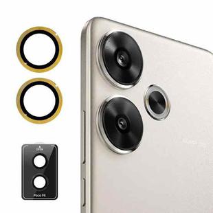 For Xiaomi Poco F6 ENKAY 9H Rear Lens Aluminium Alloy Tempered Glass Film(Gold)