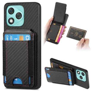 For Honor 400 Lite Global Carbon Fiber Vertical Flip Wallet Stand Phone Case(Black)