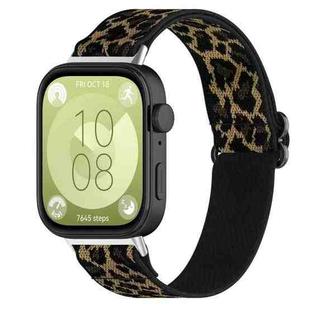 For Huawei Watch Fit 3 Ethnic Style Elastic Nylon Watch Band(Leopard Print)