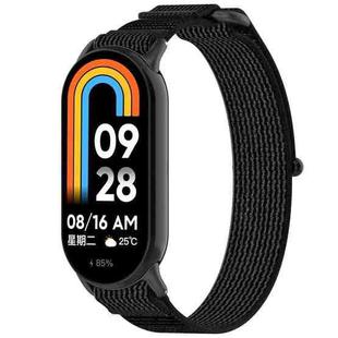 For Xiaomi Mi Band 8 Loop Nylon Hook and Loop Fastener Watch Band(Black Gray)
