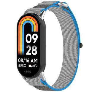 For Xiaomi Mi Band 8 NFC Loop Nylon Hook and Loop Fastener Watch Band(Blue Gray)