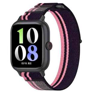 For vivo Watch GT Loop Nylon Hook and Loop Fastener Watch Band(Pink Purple)