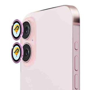 For iPhone 16 / 16 Plus ENKAY Hat-Prince AR 9H Rear Lens Aluminium Alloy Tempered Glass Film(Pink)