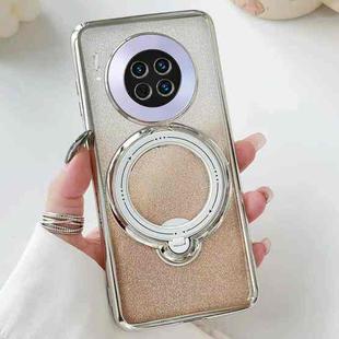 For Huawei Mate 30 Rotation MagSafe Holder Gradient Glitter TPU Phone Case(Gold)