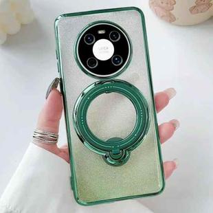 For Huawei Mate 40 Pro+ Rotation MagSafe Holder Gradient Glitter TPU Phone Case(Pine Green)