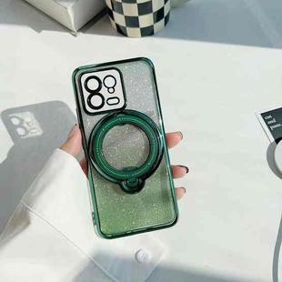 For Xiaomi Mi 11T / 11T Pro Rotation MagSafe Holder Gradient Glitter TPU Phone Case(Pine Green)