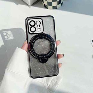 For Xiaomi Redmi K60 / K60 Pro Rotation MagSafe Holder Gradient Glitter TPU Phone Case(Black)