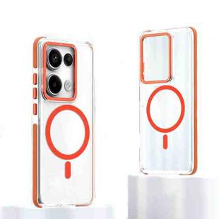 For Xiaomi Redmi Note 13 Pro 4G Magsafe Two-color TPU Transparent PC Shockproof Phone Case(Orange)