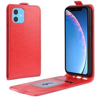 For iPhone 11 Crazy Horse Vertical Flip Leather Protective Case (red)