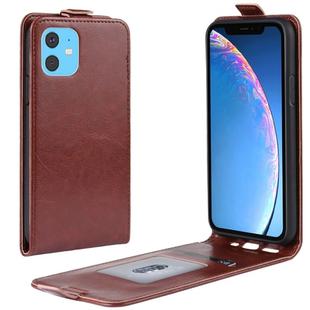 For iPhone 11 Crazy Horse Vertical Flip Leather Protective Case (Brown)